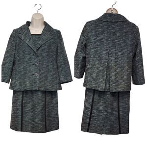 Rafaella 2 PC Knew Length Dress Suit Size 6P Color Black